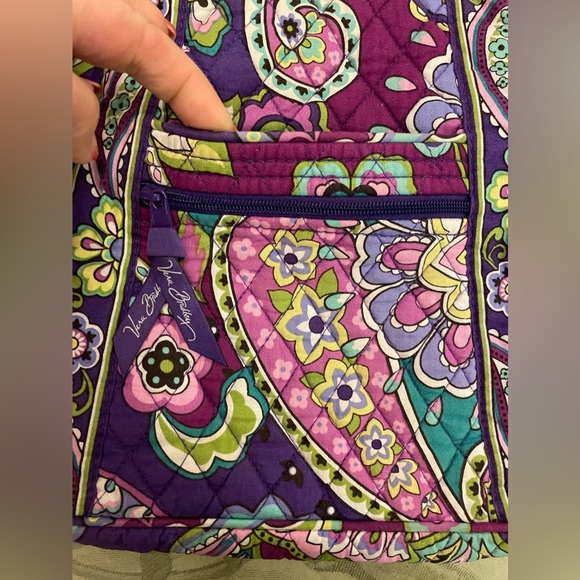 NEW Vera Bradley Retired Hipster Crossbody - Purple Print Heather Purse Bag - Picture 4 of 16